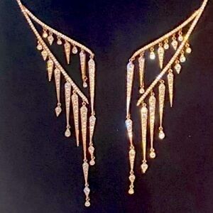 Rose Gold plated Swarovski Flame open choker necklace